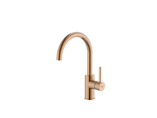 Mezclador para Lavabo Ona Colors con Maneta Lateral Cuerpo Liso con Válvula Click-Clack Oro Rosado - Roca