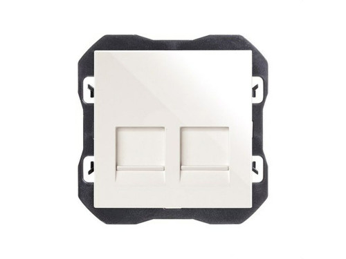 TAPA VOZ Y DATOS PLANA C/GUARDAPOLVO 2 CONECTORES RH45 BLANCO