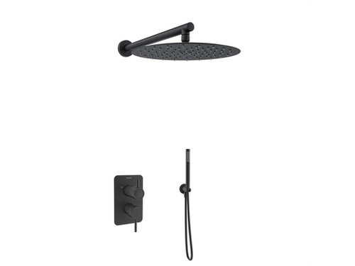 Conjunto Monomando Odisea Negro Ducha 2 Vias - Ramon Soler