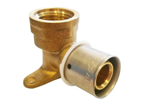 Codo base fijación 20-3/4" de latón para tuberías PEX y MULTICAPA - AC-FIX