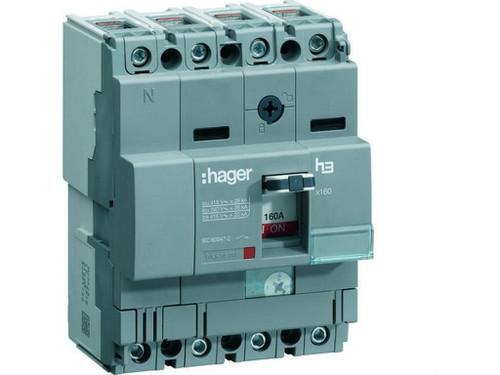 Interruptor automático X160 4P4D 25kA 160A TM regulable fijo - Hager