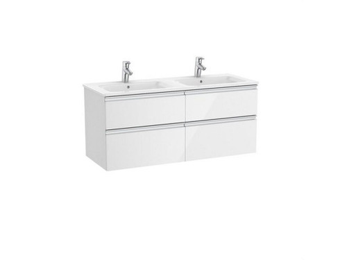Mueble UNIK THE GAP lavabo doble 1200x460 lavabo blanco dos cajones blanco - Roca