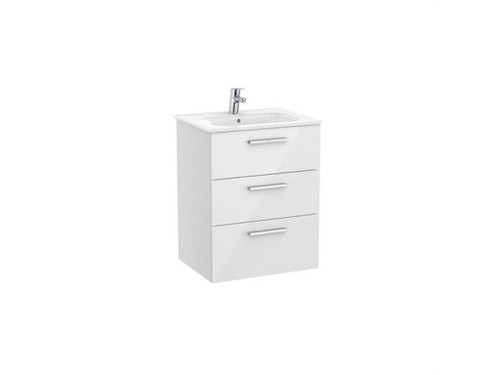 Conjunto Victoria base+lavabo 600 blanco 3 cajones - Roca