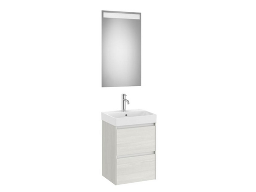 Mueble Lavabo 650X460 Ona Standard 2 Cajones + Espejo Led Roble Claro - Roca