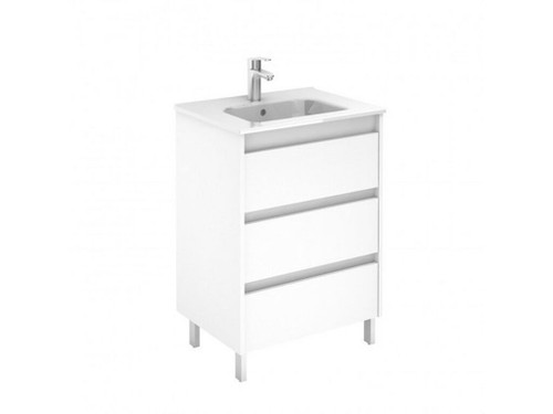 Set 60 SANSA 3 cajones blanco (mueble + lavabo) - Royo