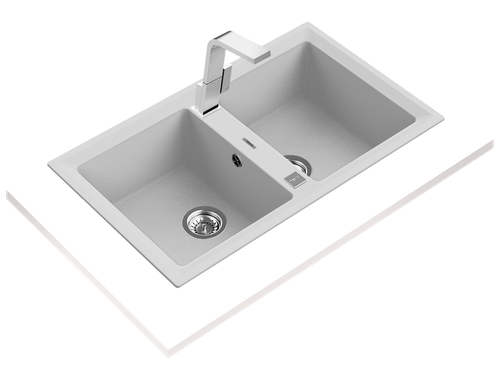 Fregadero de Tegranite+ blanco STONE 90 B-TG 2C_MAESTRO cubeta 199mm mueble de 90cm (Descatalogado) - Teka