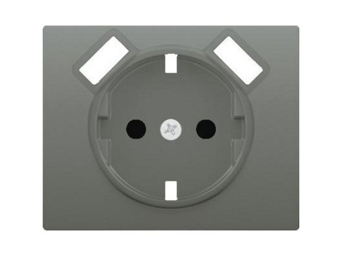 TTapa base enchufe seguridad 2 USB AC serie Iris acero neptuno - Bjc