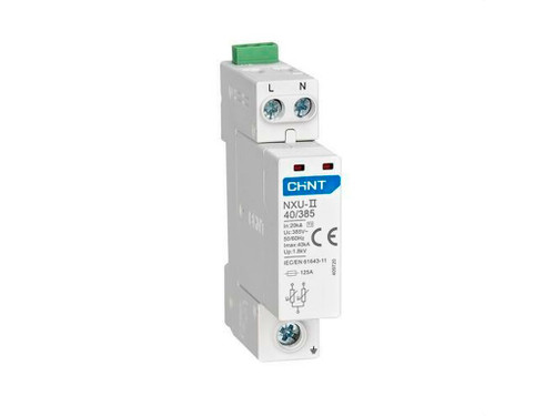 Protector Sobretensiones Transitorias, 2P, 20/10Ka, Uc=275V, (Tt), 1 módulo - Chint