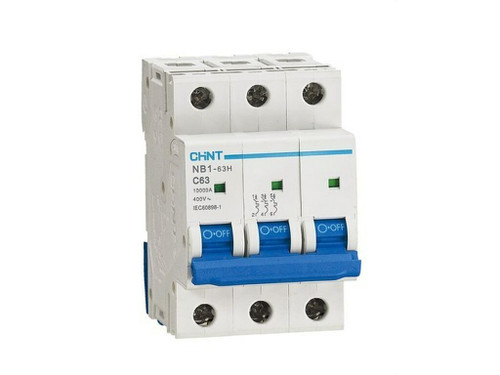 Magnetotérmico 3 polos 63A 3 módulos curva-C 6kA - Chint