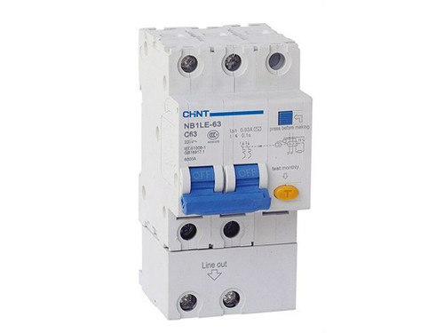 Interruptor NB1L 1 polo+neutro 20A 30mA clase a 6kA 2 módulos - Chint