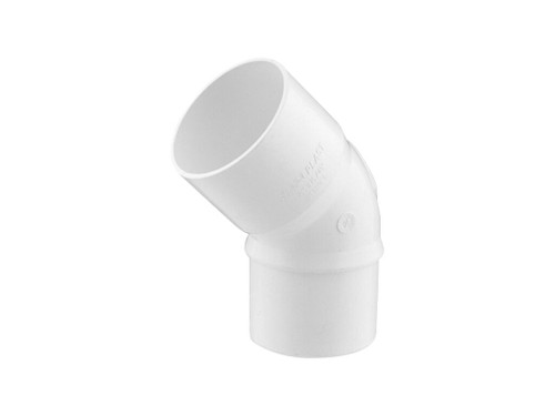 Codo circular a 45° blanco diámetro 110 PVC - Ferro-Plast