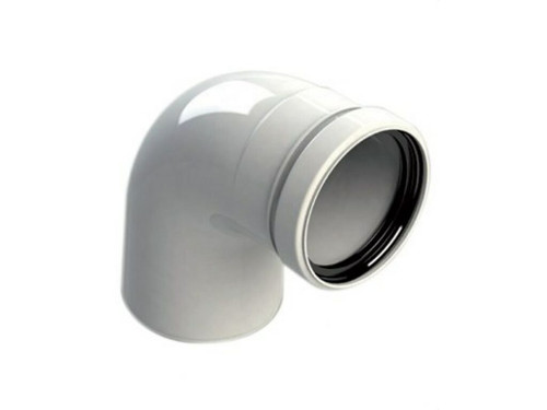 Codo chimenea 90º MH diámetro 200mm polipropileno blanco - Fig