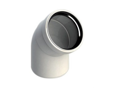 Codo chimenea 45º MH diámetro 125mm polipropileno blanco - Fig