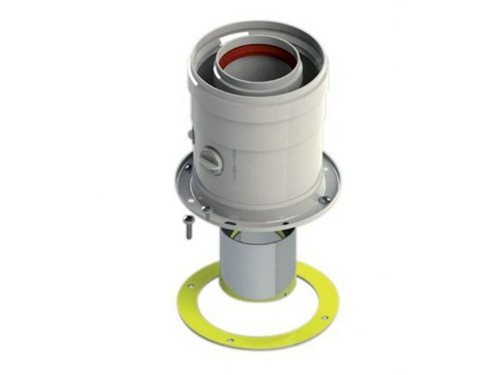 Salida vertical  diámetro 60 100mm alumino blanco - Fig