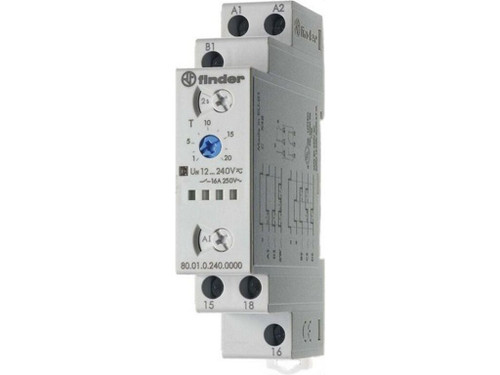 Temporizador modular multifunción SERIE 80, 1 contacto conmutado, 16A, 12...240V AC/DC - Finder