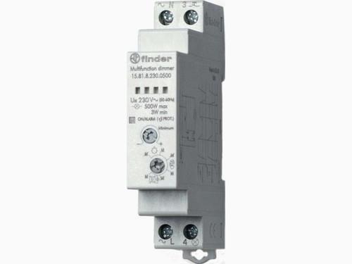 Dimmer SERIE 15, montaje en carril 35mm, 1 salida carga 500W, 230V AC 50Hz - Finder