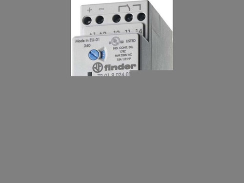 Relé de control de nivel SERIE 72, sensibilidad ajustable (5...150)Kiloohmios, 1 contacto conmutado, AgCdO, 230/240V AC - Finder