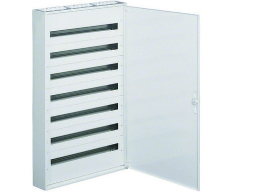 Caja distribución superficie FW2 con 7 filas x 36 módulo pta. metálica blanca Hager - Hager