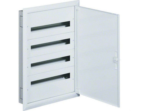 Caja distribución empotrable FW2 con 4 filas x 24 módulo pta. metálica blanca - Hager