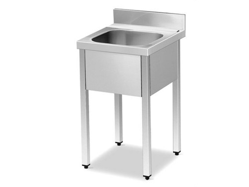 Fregadero industrial 1 cubeta 800x700 con bastidor INOX - Nofer