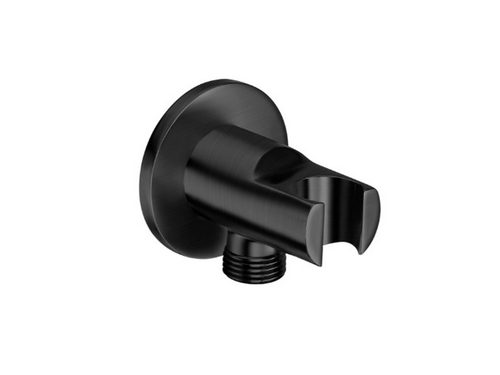 Toma de agua con soporte para ducha en acabado color negro titanio cepillado Aqua - Roca