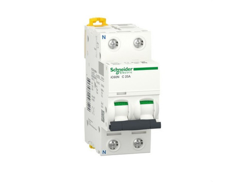 Interruptor magnetotérmico Acti9 iC60N 1P+N 25 A curva C - Schneider Electric