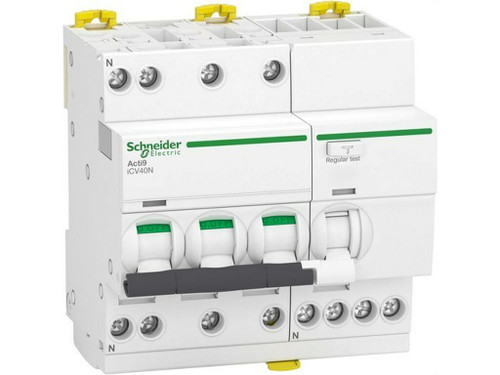 Disyuntor A9 iCV40N 3PN C 25A 30mA ASI RCBO - Schneider Electric
