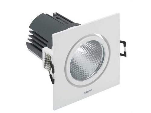 Downlight SIMON 703.24 orientable cuadrado 3000K óptica Wide flood blanco - Simon - Simon Lighting
