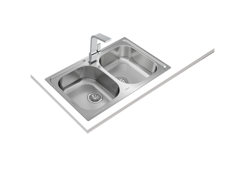 Fregadero Universe 80 T-Xp 2C Inox 2 Cubetas 170mm Mueble 80 Sin Orificio - Teka
