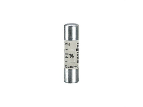 Cartucho fusible cilíndrico gG 10x38mm - sin indicador - 2A - Legrand