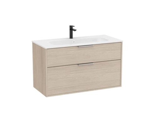 Conjunto Mueble Optica 1000 2 Cajones + Lavabo Stonex Fresno Claro - Roca