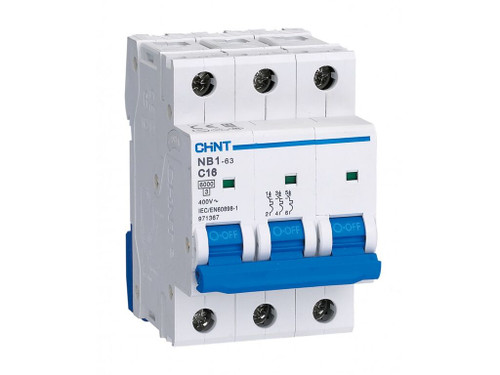 Interruptor Automático Magnetotérmico 3P 40A Curva C 6Ka 3 Módulos Serie Nxb-63 - Chint