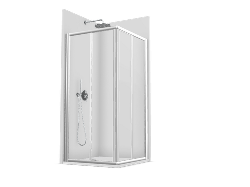 Mampara Aurum 87-90 Transparente Plata Alto Brillo - Profiltek