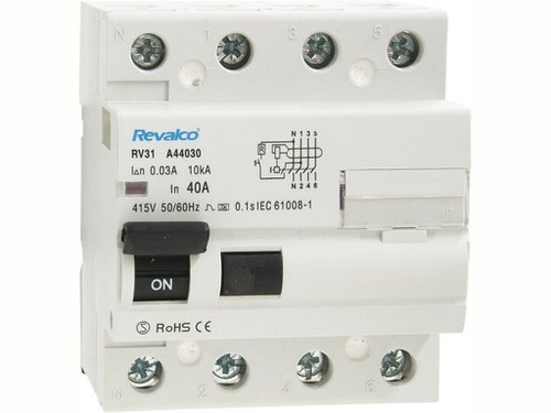 Diferencial 4P 40A 300mA Superinmunizado 10kA Serie RV31 - Revalco