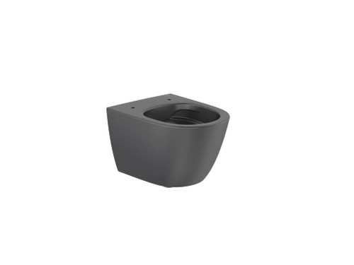 Taza suspendida compacta Rimless con descarga dual 45 3 litros negro mate - Roca