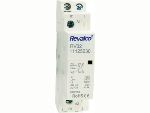 Contactor 2P 25A 2NO 230VAC Modular - Revalco