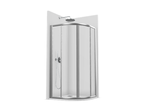 Mampara Cumus Transparente Plata 90 Angular - Profiltek