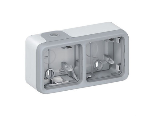 Caja Superficie Horizontal Plexo 2 Posiciones gris (Descatalogado) - Legrand