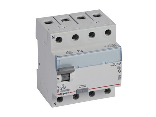 Interruptor Diferencial TX3 4P 25A 30mA Tipo AC - Corriente Alterna - Legrand