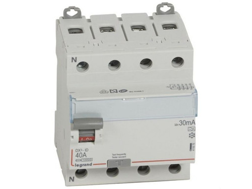 Interruptor diferencial DX³ - 4P - 400V - 40A - Tipo A - 30mA - 4 módulos - Legrand