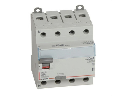 Interruptor diferencial DX³ - 4P - 400V - 25A - Tipo F - 30mA - 4 módulo - Legrand