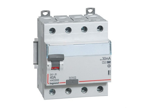 Interruptor diferencial DX³ - 4P - 400V - 40A - Tipo F - 30mA - 4 módulo - Legrand