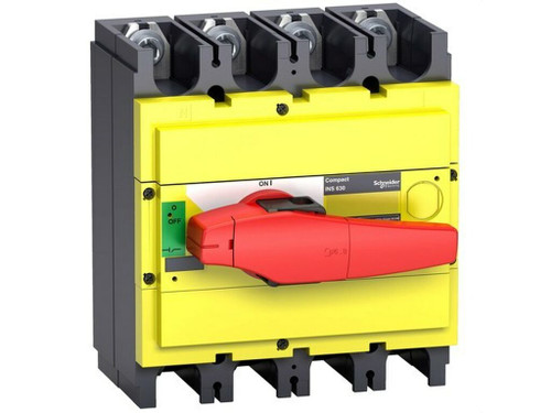 Interruptor INTERPACT INS400 4P tapa empotrable roja - Schneider Electric