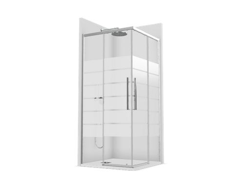 Mampara Salma 320-100X70 Angular Plata Brillo - Sat Inado Bold - Profiltek