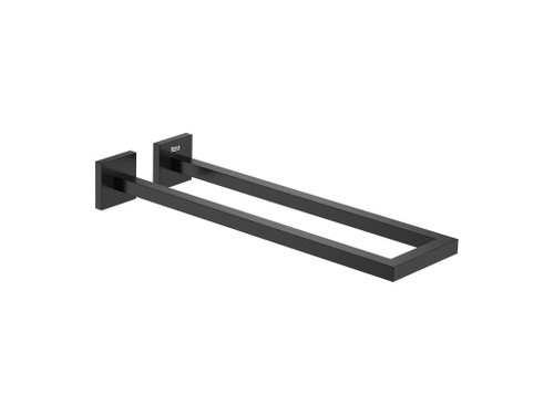 Toallero doble HOTELS SQUARE 39,97 cm negro mate - Roca
