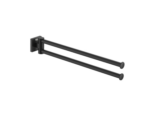 Toallero doble giratorio HOTELS SQUARE 43,18 cm negro mate - Roca