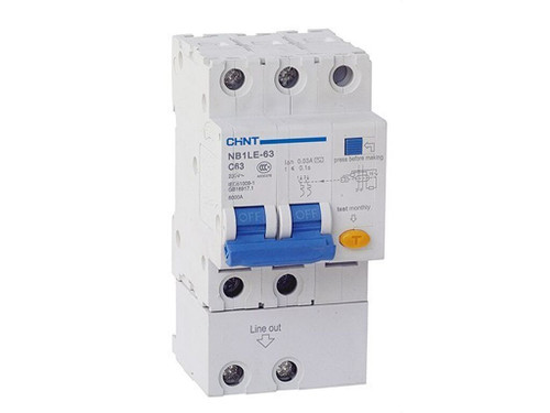 Interruptor NB1L 1 polo+neutro/2 módulos 10A 30mA 10kA - Chint
