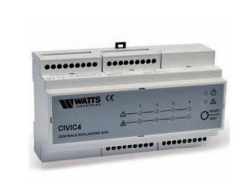 Unidad central 12Vac de detección de gas para 4 sondas con una señal de led óptica y sonora mediante zumbador interno - Watts