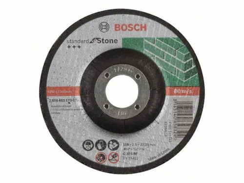 Disco corte piedra cóncavo estándar FOR 115x2.5x22.23 - Bosch