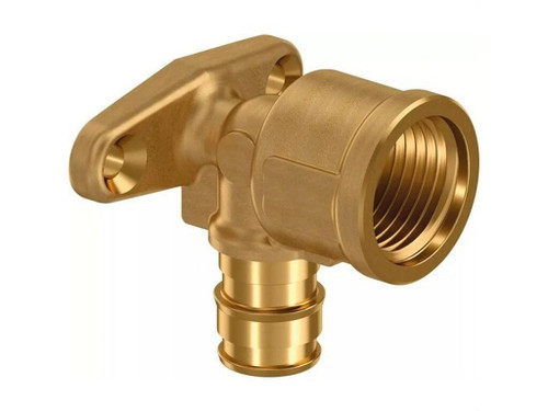 Codo base fijación PEX latón  - Uponor